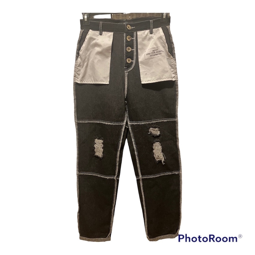 Inside out Black and White Akira Jeans